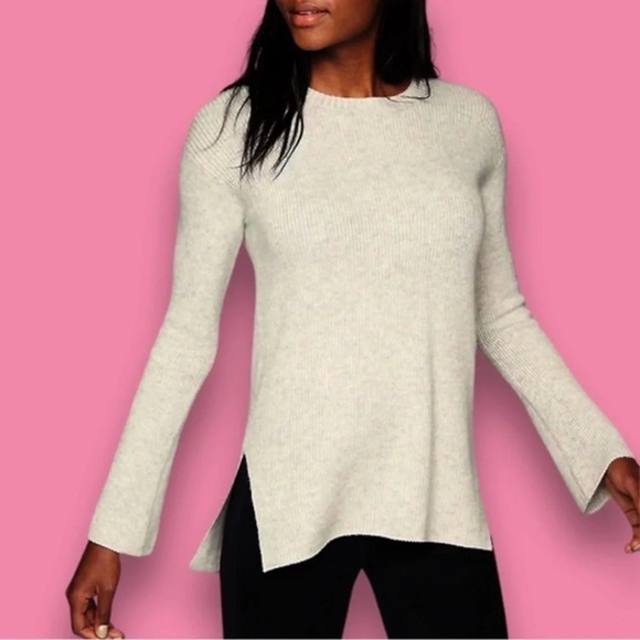 Athleta Sweaters - Athleta Wool Cashmere Blend Crew Neck Rib Knit Tunic Long Sleeve Sweater XXS